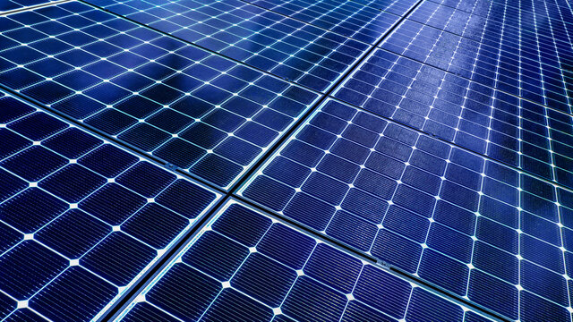 Close-up of solar panels