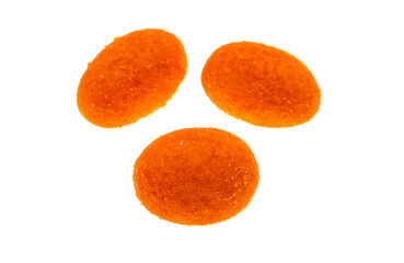 roasted peanuts in orange shell isolated