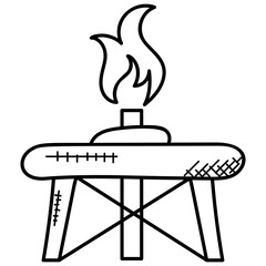 
Burning fire flame concept of campfire 
