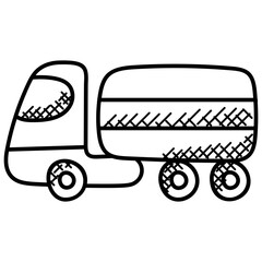 
Doodle icon design of an oil tanker truck
