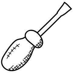 
Screwdriver, hardware tool used by technicians, electricians and plumbers for tightening/ untightening screws 
