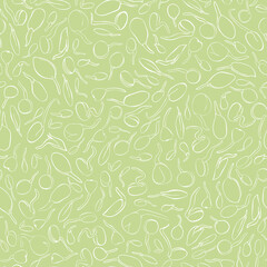 Seed growing seamless pattern - vector illustration. Background. Microgreens in sketch and freehand style. Soybean sprouts, mash Healthy and wholesome vegan food for restaurants, cafes and kitchens.
