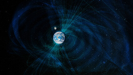 Earth magnetic fields, elements of this image furnished by NASA. © elen31