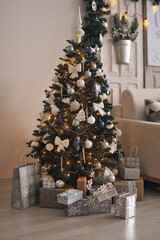 New Year interior in a rustic style