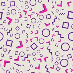 Memphis Seamless Pattern. Fun Background. Vector Illustration. Hipster Style 80s-90s.