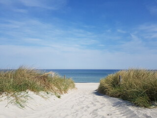 Entry to the beach of the Baltic Sea in Germany
