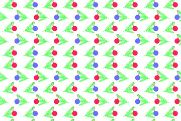 Seamless canvas with a Christmas tree toy on a green branch of a Christmas tree. Template. Feast of Christmas. Vector illustration.