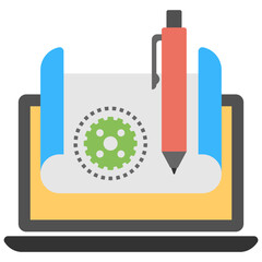 A simple flat icon image of applications setting