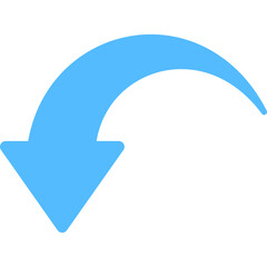 
An arrow indicating downward direction, down arrow 
