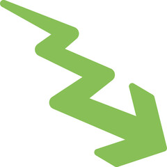 
An arrow indicating downward direction, down arrow 
