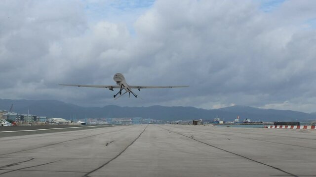 takeoff of an drone on the runway