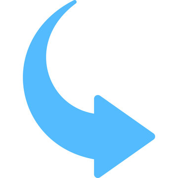 
A flat icon image of curved right turn arrow 

