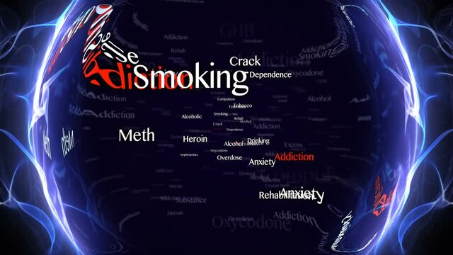 ADDICTION Keywords Animation, Background, Loop, 4k
