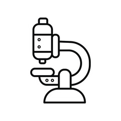 Microscope lab instrument line icon