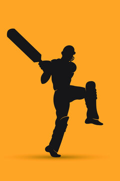 creative abstract cricket player silhouette vector design with Indian map graphic trendy illustration design