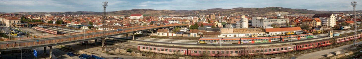 train station and the eastern part of Sibiu city, Romania