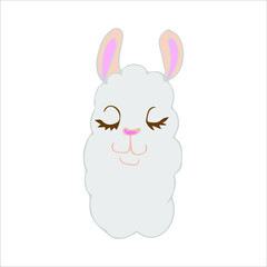 lama had on the white background