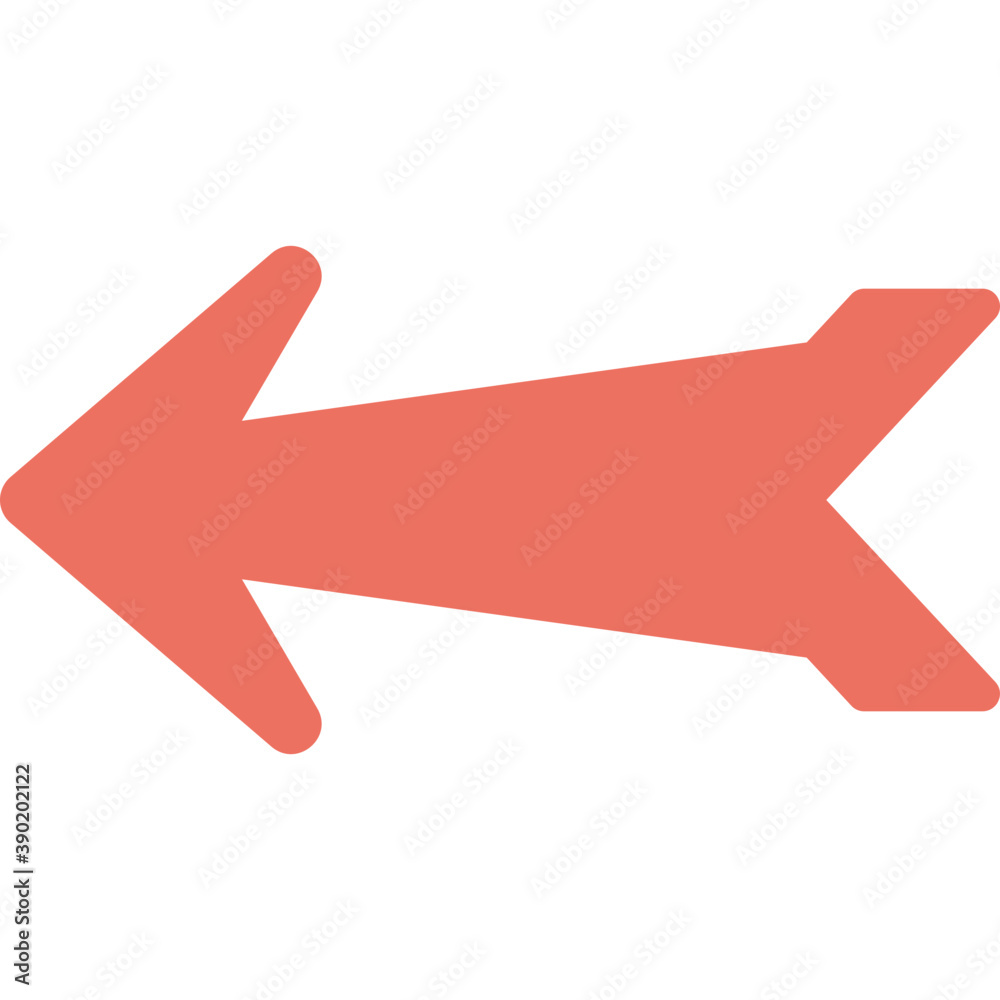 Poster an arrow pointing left, flat icon design