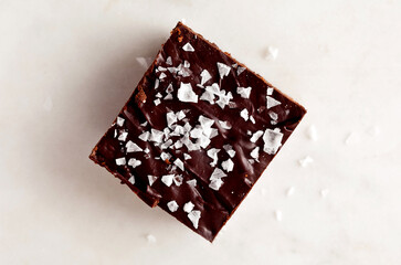 Close up of shortbread ganache bar