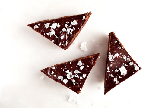Close up of shortbread ganache bars