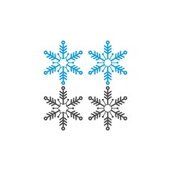 Christmas ornaments shaped like snowflakes icon