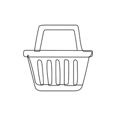 Shopping basket. One line drawing. Vector illustration continuous line drawing.