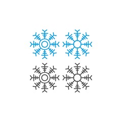 Christmas ornaments shaped like snowflakes icon