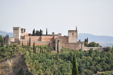 Fototapeta premium View of the Alhambra from a viewpoint in Granada, Spain