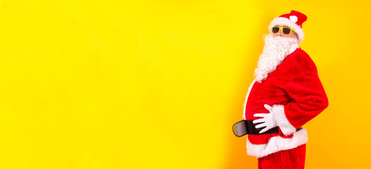 portrait of santa claus on color background