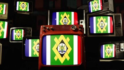 Flag of Johannesburg, South Africa, on Vintage Televisions.