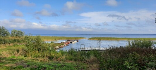 landscape with a lake and clouds