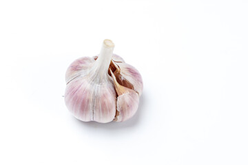 garlic on a white background