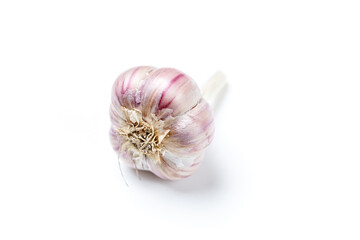 whole garlic on a white background