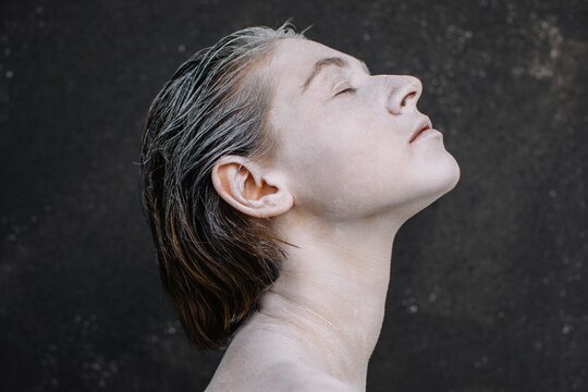 Sensual woman with white skin