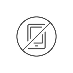 No phone line outline icon