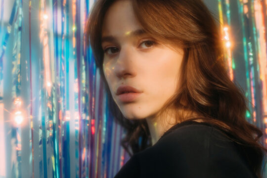 Soft focus portrait of young woman