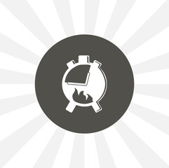 deadline isolated simple solid vector icon, fire Clock icon