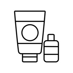 Shampoo and Oil Bottle Cosmetics line icon