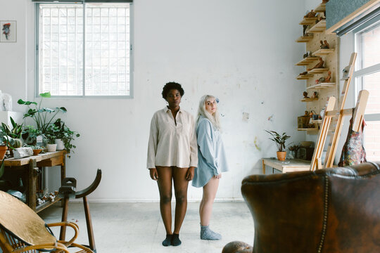 interracial women portrait.