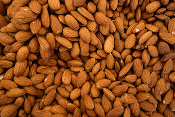 Almonds as an abstract background texture