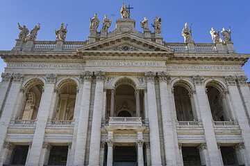 The Papal Archbasilica of St. John Lateran (Arcibasilica Papale di San Giovanni in Laterano) - official ecclesiastical seat of the Bishop of Rome. Italy.