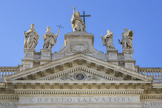 The Papal Archbasilica of St. John Lateran (Arcibasilica Papale di San Giovanni in Laterano) - official ecclesiastical seat of the Bishop of Rome. Italy.