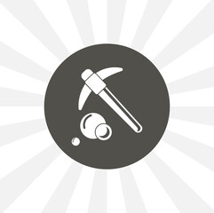 Mining Hammer icon. gem mining isolated simple solid vector icon