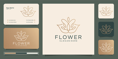 Fototapeta na wymiar Minimalist abstract flower line art beauty,fashion,rose,cosmetic and business card.Premium Vector