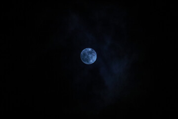 Blue Moon In The Night Sky