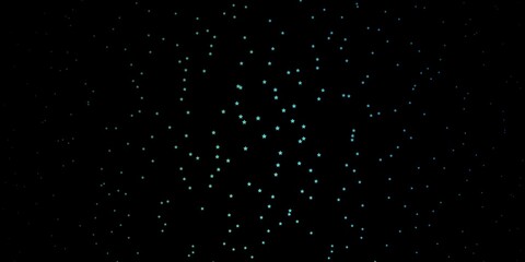 Dark Blue, Green vector background with colorful stars.