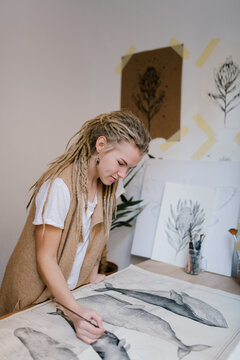 Young Woman Painting