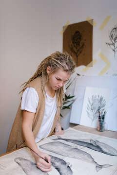 Young Woman Painting
