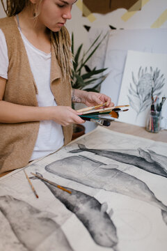 Young Woman Painting