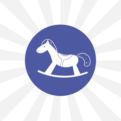horse toy isolated simple solid vector icon